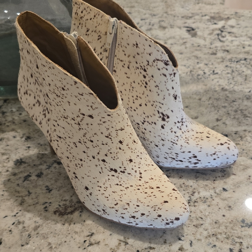Lucky Brand Speckled Calf Hair Ankle Booties